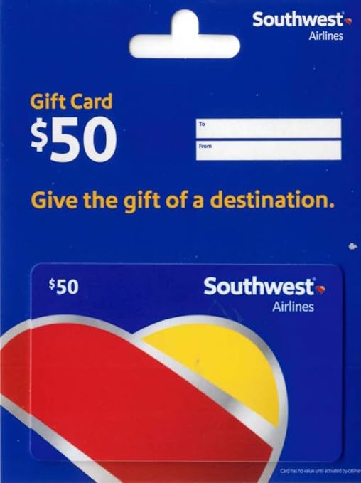 Southwest Airlines Gift Card 50 Gift Cards