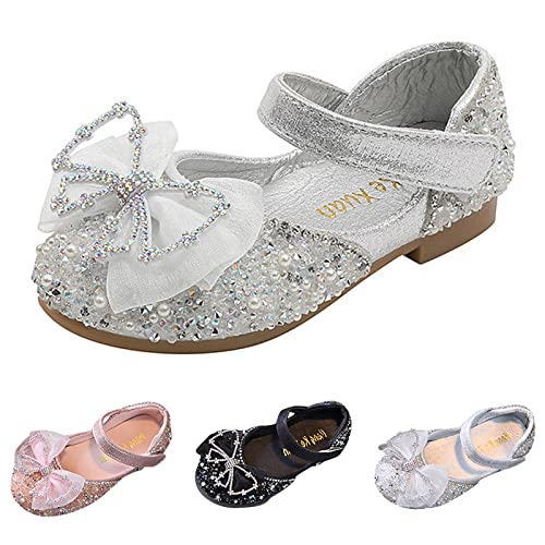 Princess Sandals for Girls Fashion Spring and Summer Girls Sandals Dress Dance Performance Princess Shoes Sequin (Black-A, 11 Toddler)2