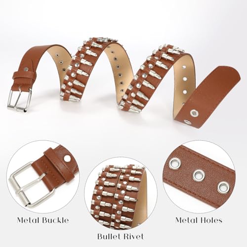 Image of Studded Belt for Women and Men Goth Metal Punk Belt Scene Style Cool Belts for Jeans