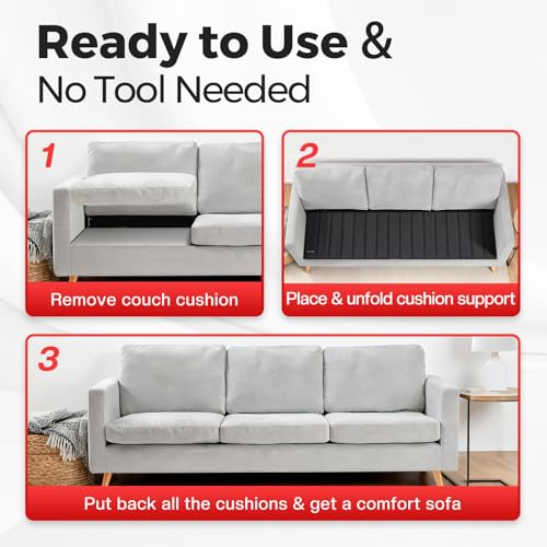 Image of Comfyanno Couch Cushion Support Board, Repairs Sagging Loveseat Sofa, Ready to Use, 21.5 inch x 54 inch, Heavy-Duty Solid Wood Board, Safe Corner, Sinking Couch & Sofa Fix Saver