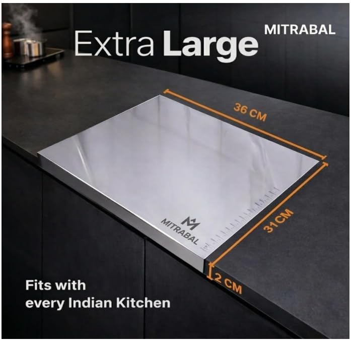 Image of Large Stainless Steel Cutting Board for Kitchen,Chopping Board for Meat, Vegetables & Fruit, Extra Large Heavy Duty Countertop (Chopping Board Counter Top)