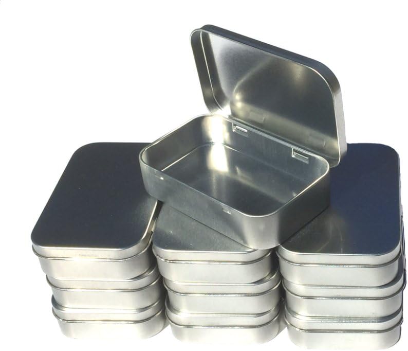 Rectangular Hinged Tin Box (Set of 10) 3.9" x 2.45"