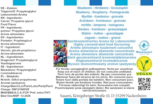 Myrtille framboise grenade arôme concentré Sasami 100ml pour e-liquide DIY - 4
