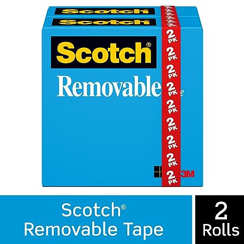 Scotch Removable Tape, 3/4 in. x 1,296 in., 2 Rolls, 1 in. Core - image 2