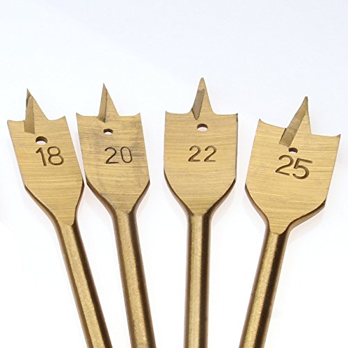 1PCS Spade Drill Bit Set Wood Boring Drill Bit- Paddle Flat Bits, Hole Cutter, Woodworking,22mm Titanium-Gold