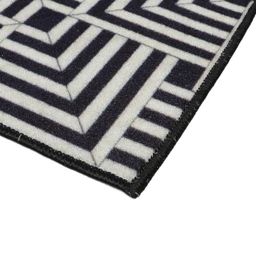 Image of HUES & SHADES Coir Door Mat for Outdoor Entrance - [37 x 57 cm] | Natural Coconut Fiber Brush Mat for Shoes Cleaning, Heavy Duty Non-Slip Doormat for Front Porch, Patio, Entryway (Shadow Maze)