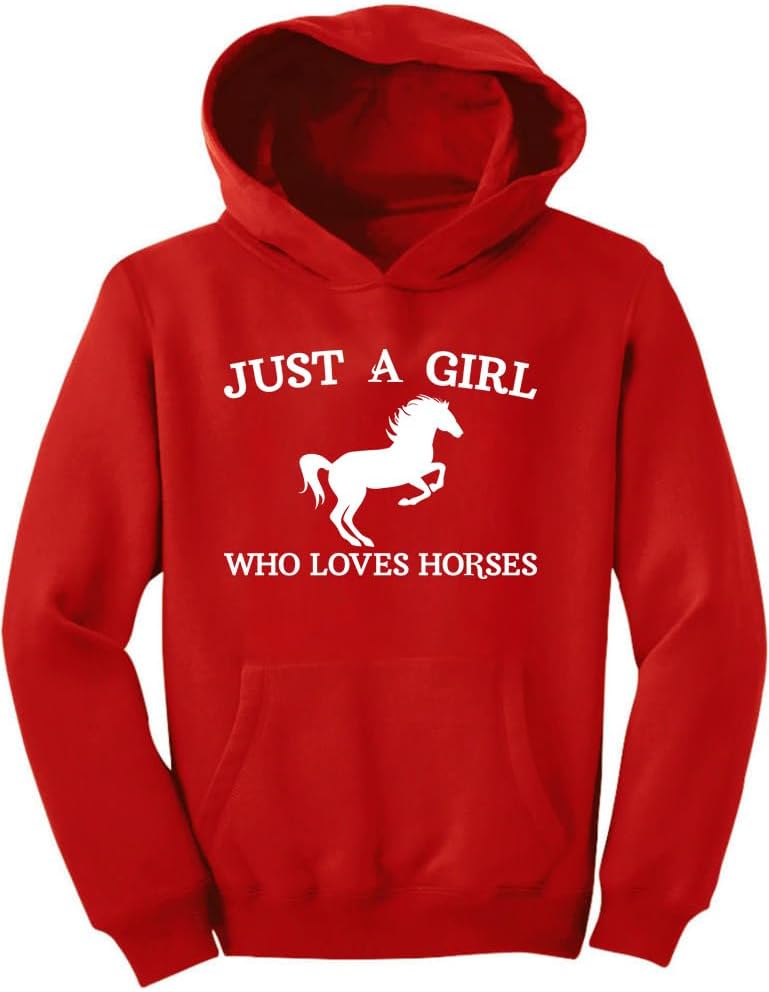 Tstars Just a Girl Who Loves Horses Hoodie for Girls Youth Equestrian Hoodies Gift Horseback Riding and Fans