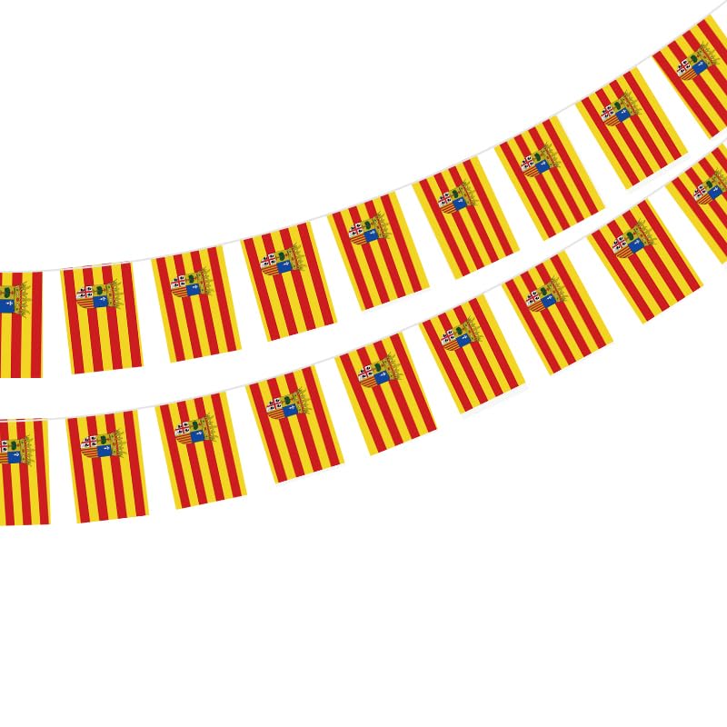Flag of Aragon 40 units Aragon flag garland Aragon 11.4M, 14 x 21