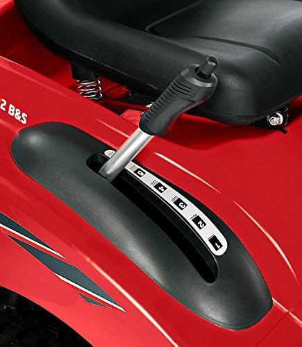 Gear selector lever of the Einhell GE-TM 102 B&S ride-on lawnmower with numbered speed settings.