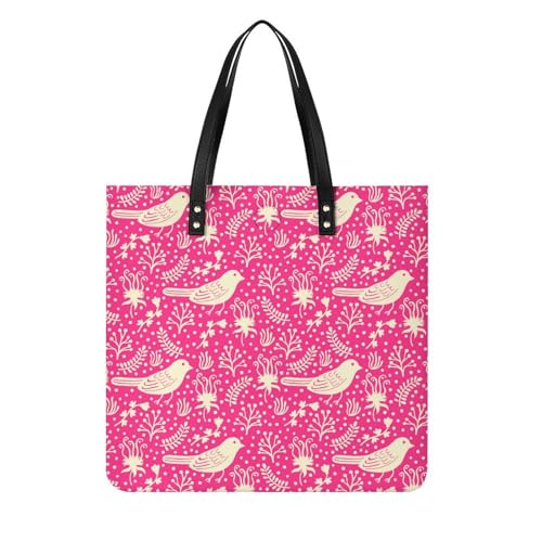 Tote Bag Pour Voyage grand format 39x39 cm sac à main shopper femme à motifs oiseaux et fleurs