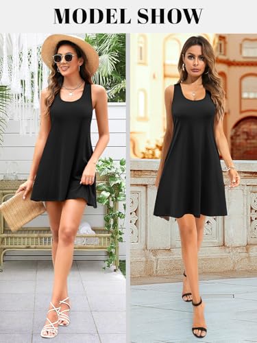 V FOR CITY Summer Dresses with Built in Bra Women Pockets Beach Sundress Casual Loose Sleeveless Racerback Tank Dress4