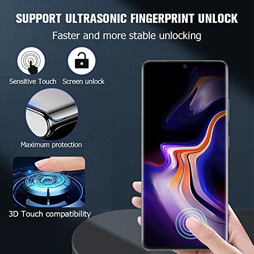 [2+2 Pack] Galaxy S20 Plus Screen Protector And Camera Lens Protector, 9H Tempered Glass, Ultrasonic Fingerprint Support, 3D Hd Curved, For Samsung Galaxy S20 Plus Glass Screen Protector(6.7 Inch) #TOP2