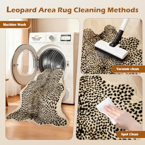 Tapete estampado de leopardo, 4.7x5.2 pies miniatura 6