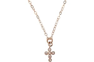 Handmade 14KT Rose Gold Filled Tiny Cross Pendant Necklace