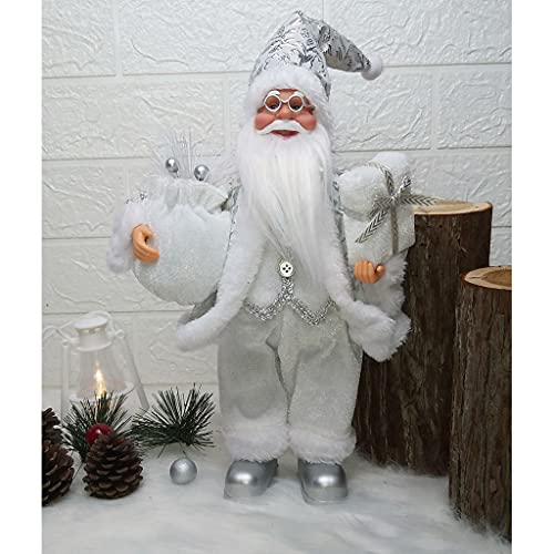 Statuette de Père Noël debout 30 cm aux finitions multicolores soignées - 5