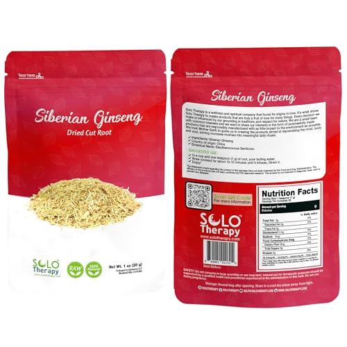 Siberian Ginseng Root 28 Grams - Cut and Sifted - Siberian Ginseng Tea - Eleutherococcus Senticosus - Resealable Bag (Siberian Ginseng Root)
