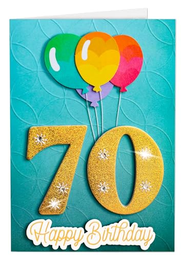 Joli Coon 70th Birthday Card, with seal sticker, handmade, 3D, 6.7 x 4.5 in