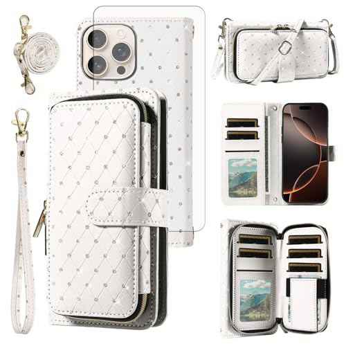Coque iPhone 16 Pro haut de gamme Asuwish Blanc design épuré
