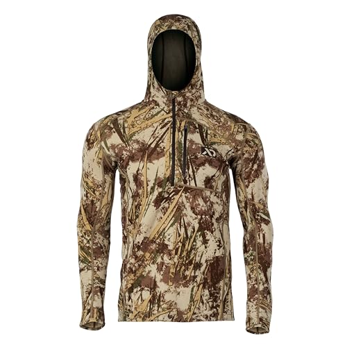 First Lite Men’s Kiln Hoody - Camo Merino Wool Base Layer, Midweight Thermal Cold Weather Hunting Gear for Men