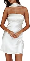 VUBIYA Women's Satin Backless Strapless Mini Dress - Sexy Sleeveless Cowl Back Cocktail Club Party Dress 2025