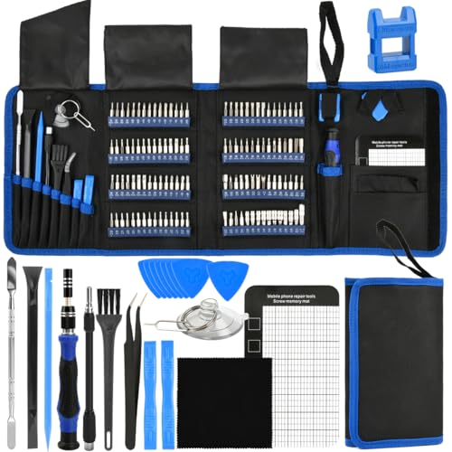 POUMUE 142 in 1 Kit Cacciaviti Precisione, Set Cacciaviti Precisione Magnetici Professionali con 120 Punte Magnetiche, Set Cacciaviti di Precisione per Riparazione di Cellulare,PC,Laptop,iPad,Occhiali