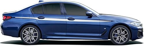Miniatura 7 de Calcomanía de líneas de cintura para falda lateral de puerta de coche, compatible con BMW Serie 5 G30 G31, color negro brillante