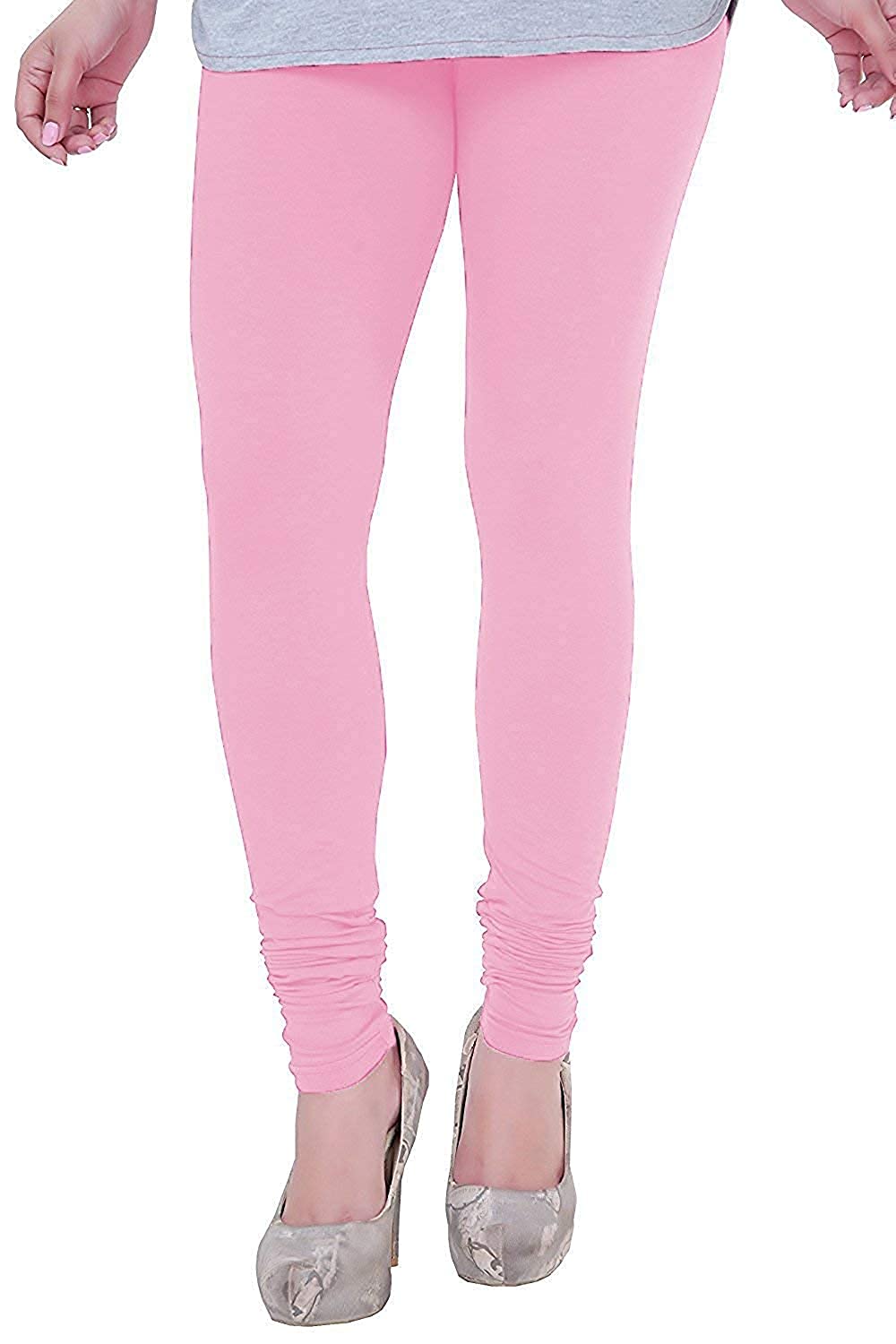 Women's Lycra Cotton Leggings Pink-image-16