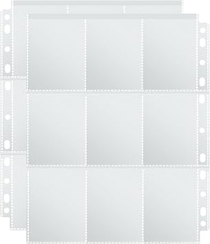 720 Pockets Doppelseitige Sammelkarten H llen 9 Pocket Kartenh llen f r Ringordner mit 3-11 L chern transparent und s urefrei geeignet f r Standardkarten Transparent 40 Seiten