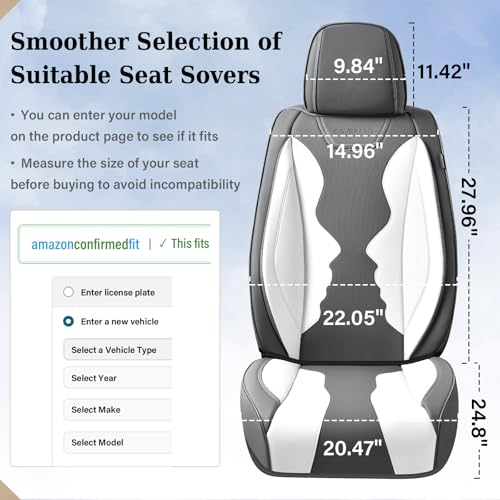 Image of Coverado Car Seat Covers Full Set, Seat Covers for Cars, Front Seat Covers and Back Seat Cover Waterproof Leather Automotive Seat Cover, Universal Car Interior Protectors Cushion for Most Cars