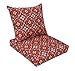 Bossima Indoor/Outdoor Red Damask Deep Seat Chair Cushion Set.Spring/Summer Seasonal Replacement Cushions.