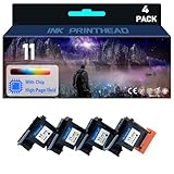 JIABINGBEI 11 Ink Printhead (with chip) C4810A C4811A C4812A C4813A High Yield Compatible Replacement for HP Designjet 500 510 800 100 110 70 9110 9120 9130 Printers,Combination Pack