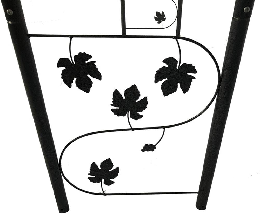 Garden Arch Garden Arbor with Decorated with Maple Leaves for Climbing Vines and Plants Weddings Party Decoration Dimensions: 59x17.7x94.4 in Black