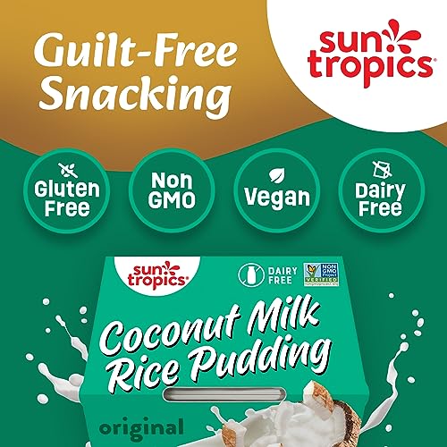 image for Sun Tropics Coconut Milk Rice Pudding Snack, Original | Vegan Pudding,