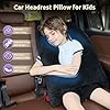 FAIORD Car Pillow for Kids Travel Pillow with Adjustable Strap, Kids Floor Pillows Cushions for Adults and Children to Support Head and Body Road Trip Essentials (Dark Grey) #3