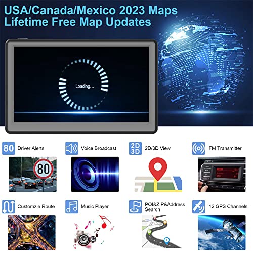 Gps Navigation For Car Truck - 2023 Navigation System 7 Inch With Lifetime Free Map Updates, Pre-Loaded Us/Ca/Mx Maps, Speed Camera Warning, Voice Guidance And Touch Screen, Vehicle Gps Unit Handheld #TOP1
