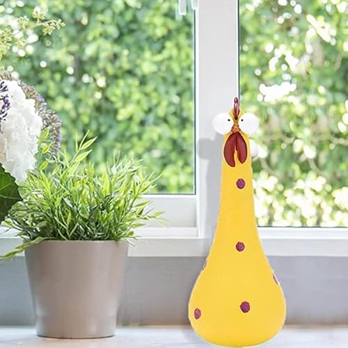 Vacsax Silly Chicken Decor, Silly Concrete Chickens Resin Rooster Statues Decorative Garden Stakes Resin Chicken Sculptures Statues Indoor，Outdoor Garden Decor, (Red) #TOP4