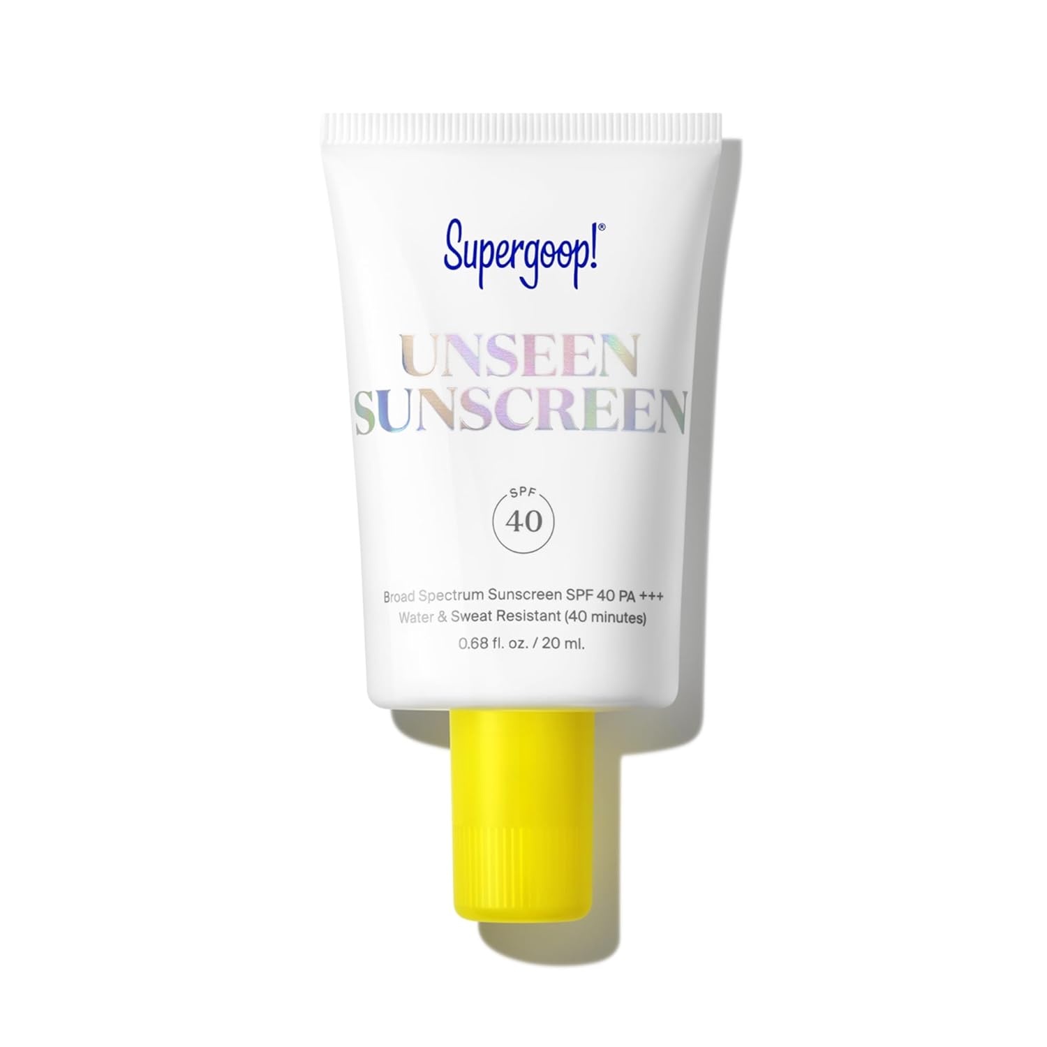 Supergoop! Unseen Sunscreen - SPF 40 - Clear & Invisible Face Sunscreen + Broad Spectrum + Makeup-Gripping Primer - Weightless, Scentless, Oil Free - For All Skin Types & Tones - 0.68 fl oz