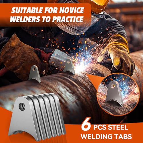 Image of 6 Pcs Weld on Tabs with 1 /2 inch Holes,Steel Gussets Weld On,Universal Weld on Shock Mount,Weld on Lights Tabs,Weld on Tabs Axle Bracket,Radius Chassis Weld Tabs for Weld On- 1 /5 inch Thick