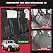 FREESOO Seat Covers Full Set for Jeep Wrangler 4 Door JK 2017 2016 2015 2014 2013, Customized Faux Leather Sahara Sport Rubicon Unlimited Willys Wheeler Altitude Red