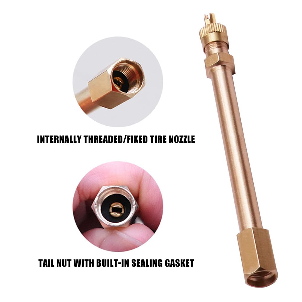 2PCS Prolunga da 10cm per Valvola Antiriflusso con Estrattore Integrato ‒ Prolungamento della Valvola Schrader per Monopattini, Bici, Auto e Furgoni