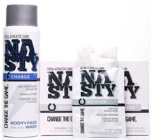 NASTY Face and Body Wash Plus Individually Wrapped Wipes Combo Pack