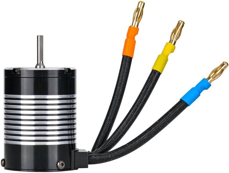 3650 brushless Motor 3300KV 4 Extremely high Torque Motor for RC Boat and 1/8 1/10 1/12 Remote Control Car Marine Ship（3650-3300KV）