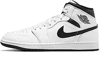 Tênis masculino Air Jordan 1 Mid, Preto/Metálico dourado e branco, 42