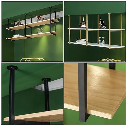 Support d'étagère flottante robuste 30 cm x 110 cm en métal pour rangement suspendu