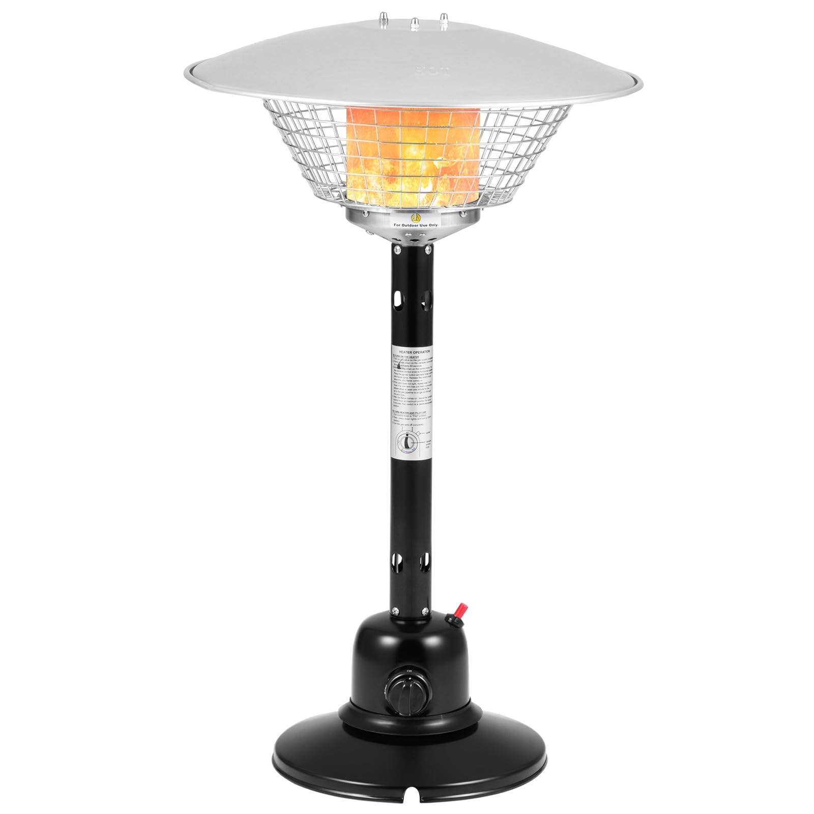 COSTWAY Estufa Butano Exterior 4000w, Calentador Portátil de Mesa para Patio,Regulador de Presión de Gas y Tubería de gas,Estufa de Gas Butano y Propano (Negro)