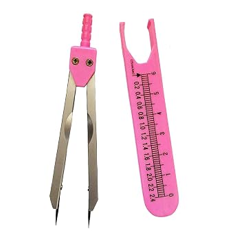 EKG ECG Calipers Nursing or Doctor Caliper Divider for Measuring Drafting Electrocardiographs with Ruler Pink