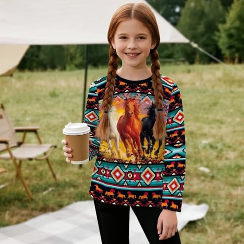 Image of Uourmeti Long Sleeve Tops for Boys Graphic T Shirts Teen Girls Active Pullover Tees