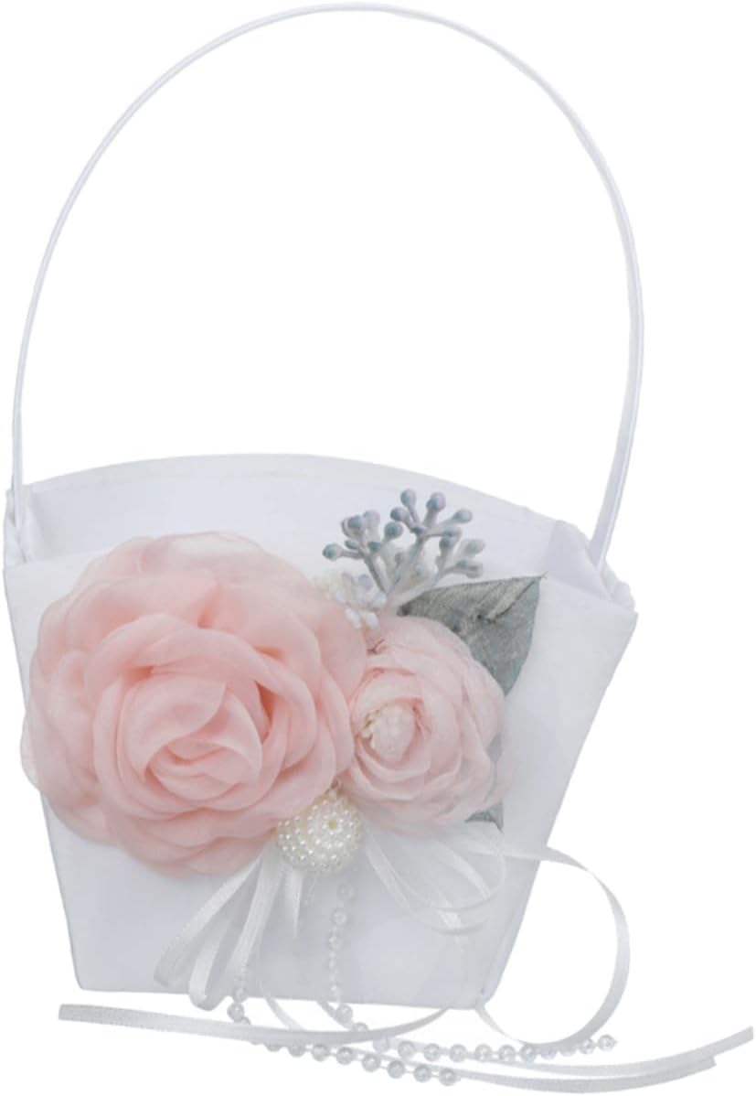 Wedding Flower Basket Handheld Bride Petal Basket for Wedding Party and Ceremony Supplies