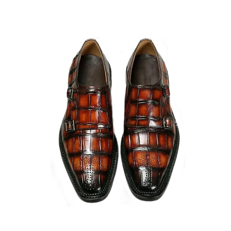 Authentic Real True Crocodile Belly Skin Men's Colorful Dress Shoes Genuine Alligator Leather Handmade Male Party Brogue Shoes