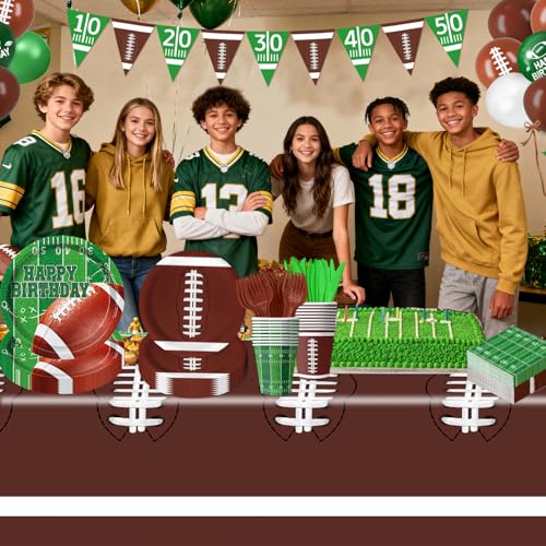 Football Birthday Party Decorations Includes Plates, Napkins, Cups, Banner, Balloons, Touchdown Tablecloth for Football Gameday Tailgate Decorations, Serves 24 - Image 6